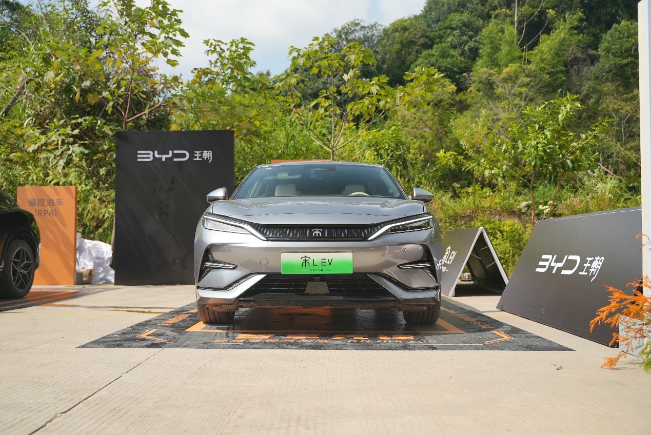 The car is parked by the side of the road.Description has been automatically generated.
